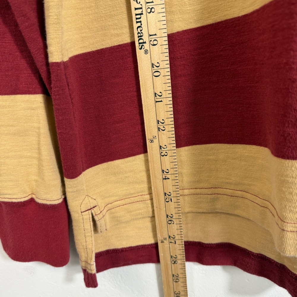 Tailgate Rugby Shirt Yellow Burgundy Striped Preppy Collegiate Heritage Polo M - Picture 14 of 15